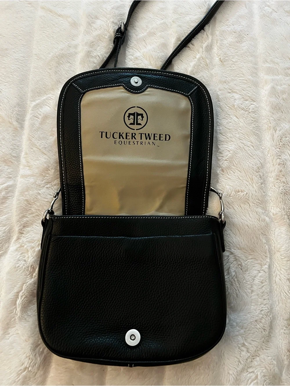 Tucker Tweed Equestrian Black Foxhunting Camden Crossbody Bag